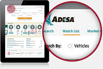 Image of the Watch List link on ADESA.com
